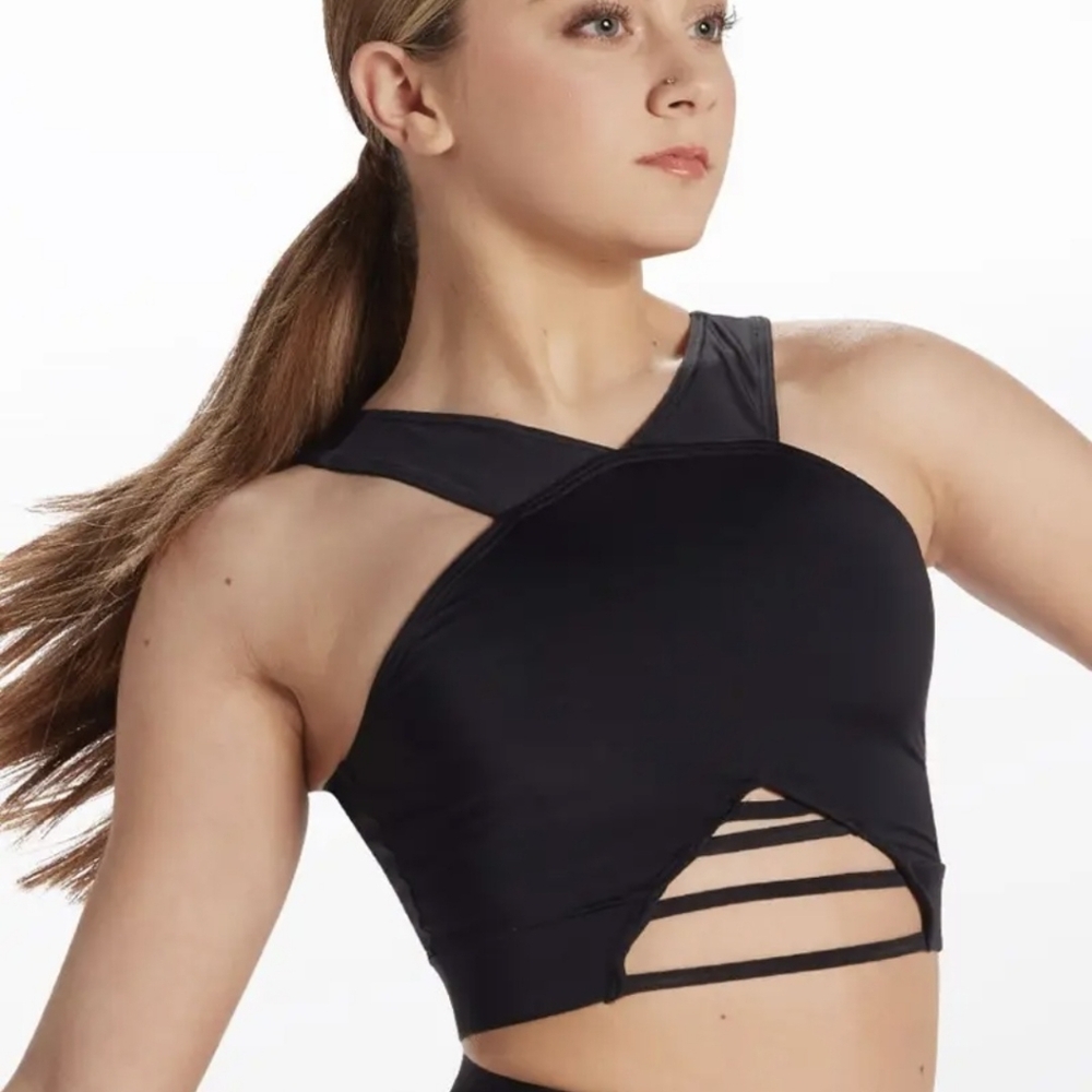 NWT Balera Performance Dance Lattice Front Crop Top Child SC